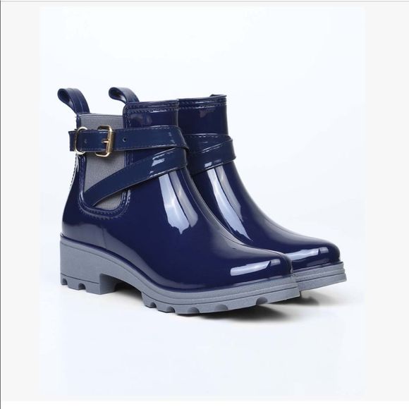Blue Buckle strap Rain Boots - Picture 1 of 3